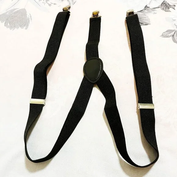 1920s mens Accessories Fedora Gangster Hat Costume Accessory Y-Back Suspenders & - Picture 5 of 6